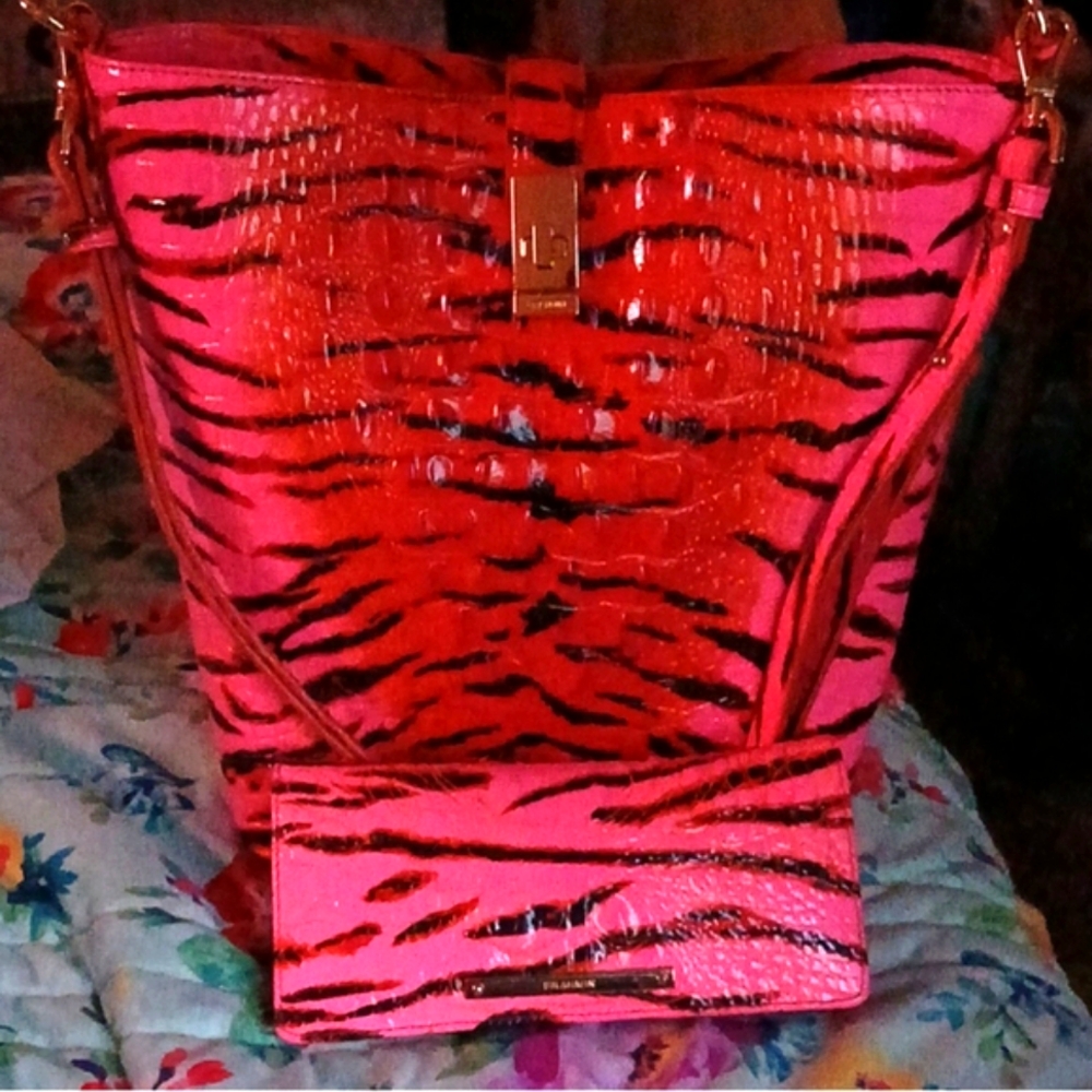 SOLD!!!! SOLD!!!!!Beautiful brahmin Shira feline handbag and any wallet!!!